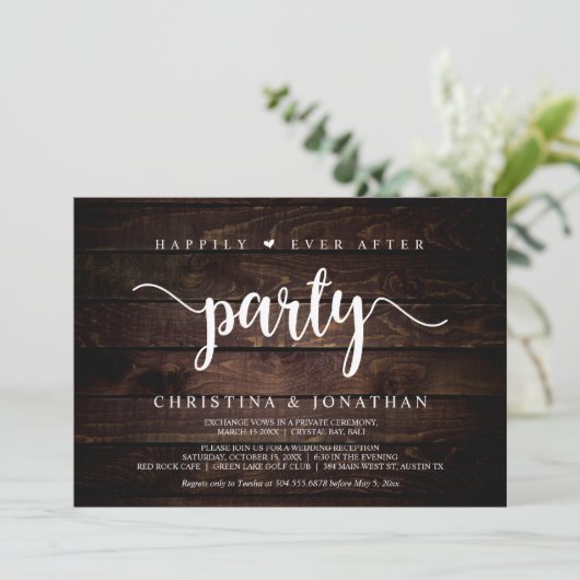 Gelukkig tot in de eeuwigheid feest, Rustic Wood,  Kaart (Staand voorkant)