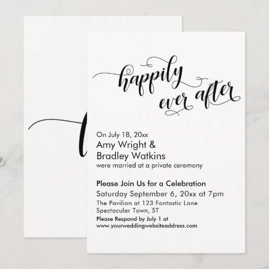 Gelukkig tot in de Eeuwigheid Huwelijksfeest na de Kaart (Voorkant / Achterkant)