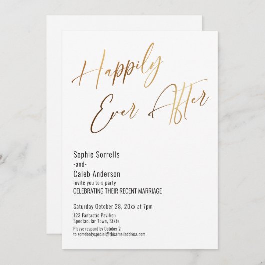 Gelukkig tot in de Eeuwigheid Moderne Elegante Gou Kaart (Voorkant / Achterkant)