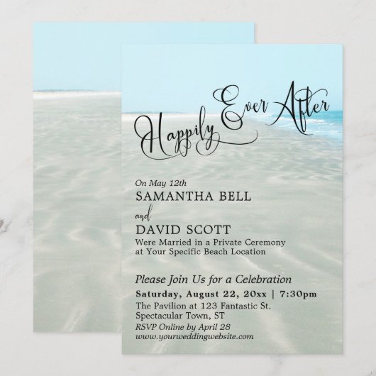 Gelukkig tot in de Eeuwigheid Script, Bruiloftsrec Kaart (Voorkant / Achterkant)