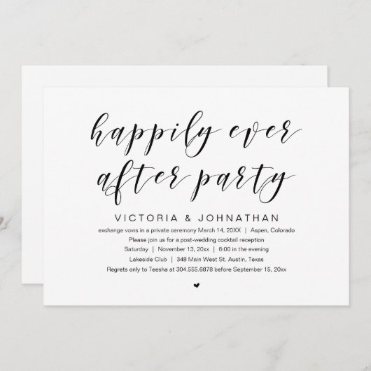 Gelukkig tot in de eeuwigheid, Trouw Bruiloft Fees Kaart (Voorkant / Achterkant)