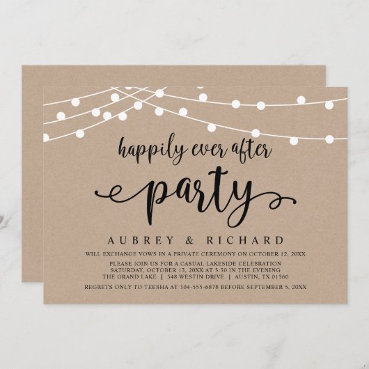 Gelukkig Tot In De Eeuwigheid Trouw Elopement Casu Kaart (Voorkant / Achterkant)