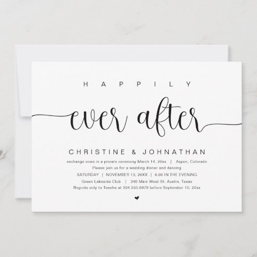 Gelukkig tot in de eeuwigheid, uitnodiging trouwfe (Voorkant)