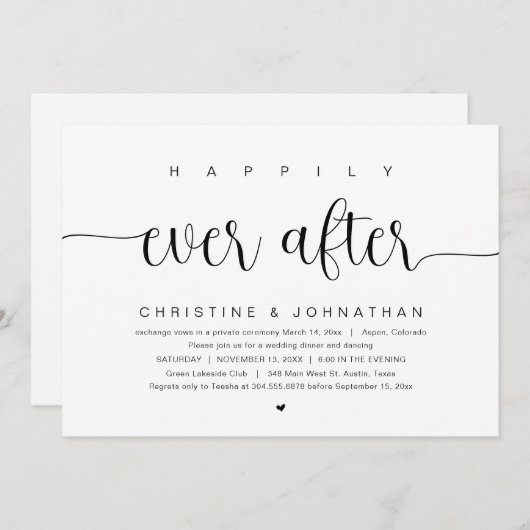 Gelukkig tot in de eeuwigheid, uitnodiging voor tr (Voorkant / Achterkant)