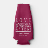 Gelukkig tot in lengte van dagen CRANBERRY Bruilof Flesjeskoeler (Voorkant)