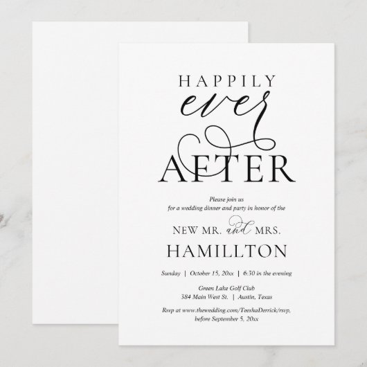 Gelukkig tot in lengte van dagen: diner en feest n kaart (Voorkant / Achterkant)