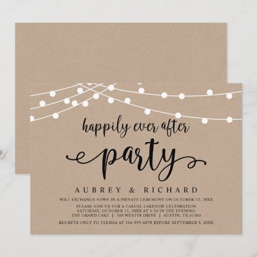 Gelukkig tot in lengte van dagen Trouw Elopement C Kaart (Voorkant / Achterkant)