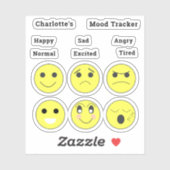 Gelukkig triest boos moe normale stemming gezichte sticker (Vel)