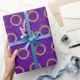 Gelukkig trouwceremonie paars cadeaupapier