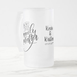 Gelukkig Trouwerij Huwelijk Matglas Bierpul