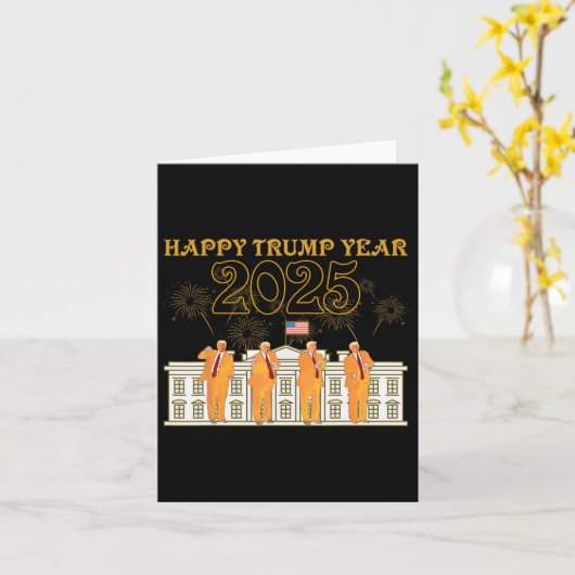 Gelukkig Trump Jaar Feest 2025 Witte Huis Nieuwe P Kaart (Gele Bloem)