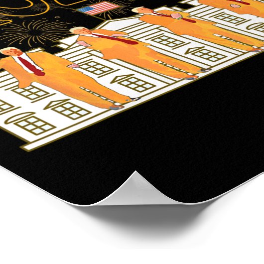 Gelukkig Trump Jaar Feest 2025 Witte Huis Nieuwe P Poster (Hoek)