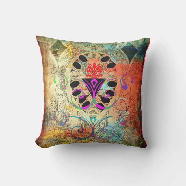 "GELUKKIG TUIN" 16 x 16 TOSS PILLOW Buitenkussen (Voorkant)
