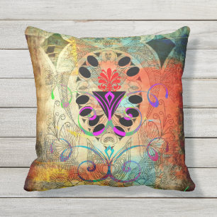 "GELUKKIG TUIN" 16 x 16 TOSS PILLOW Buitenkussen