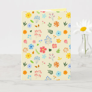 Gelukkig Tuin Met Wilde Bloemen Vouwkaart Kaart