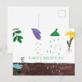 Gelukkig Tuin Seizoen | Tuinier Gelukkige Verjaard Briefkaart (Voorkant / Achterkant)
