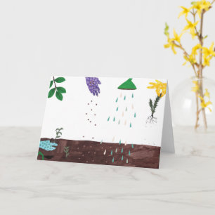 Gelukkig Tuin Seizoen   Tuinier Illustratie  Kaart