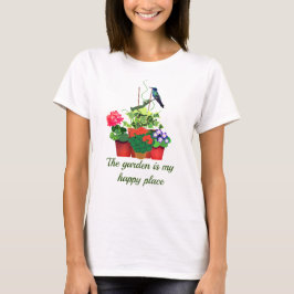 Gelukkig Tuinieren / Bloementuin met Kolibrie T-shirt