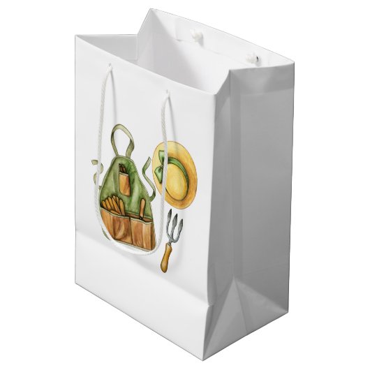 Gelukkig tuinieren middelgrote cadeautas (Voorkant Gekanteld)