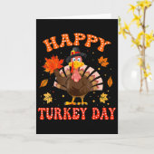 Gelukkig Turkey Day T-shirt voor vrouwen Gelukkig  Kaart (Gele Bloem)