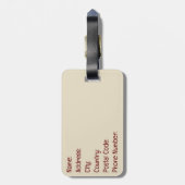 Gelukkig Turkije Bagagelabel (Achterkant verticaal)