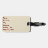 Gelukkig Turkije Bagagelabel (Achterkant horizontaal)