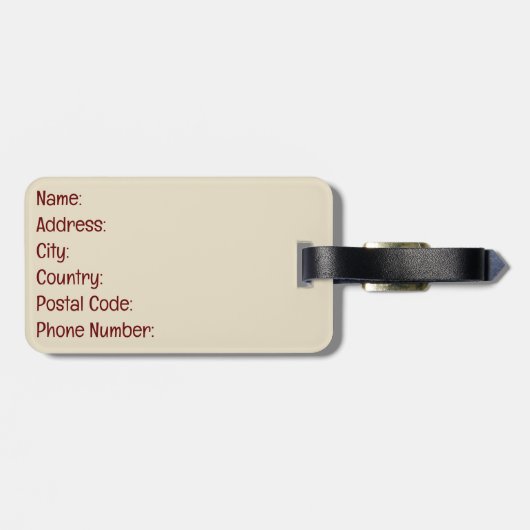 Gelukkig Turkije Bagagelabel (Achterkant horizontaal)