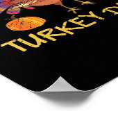 Gelukkig Turkije Dag Funny Thanksgiving Turkije Da Poster (Hoek)