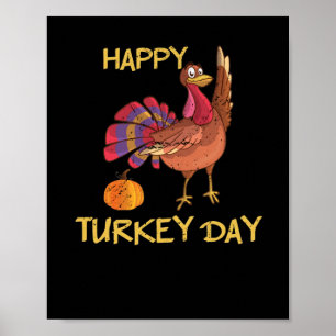 Gelukkig Turkije Dag Funny Thanksgiving Turkije Da Poster