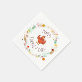 Gelukkig Turkije Day Leaves en Turkije Servet (Hoek)