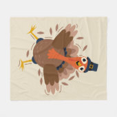 Gelukkig Turkije Fleece Deken (Voorkant (Horizontaal))