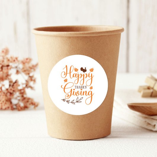 Gelukkig Turkije Happy Thanksgiving Ronde Sticker
