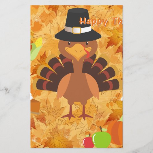 gelukkig turkije met dank briefpapier (Voorkant)