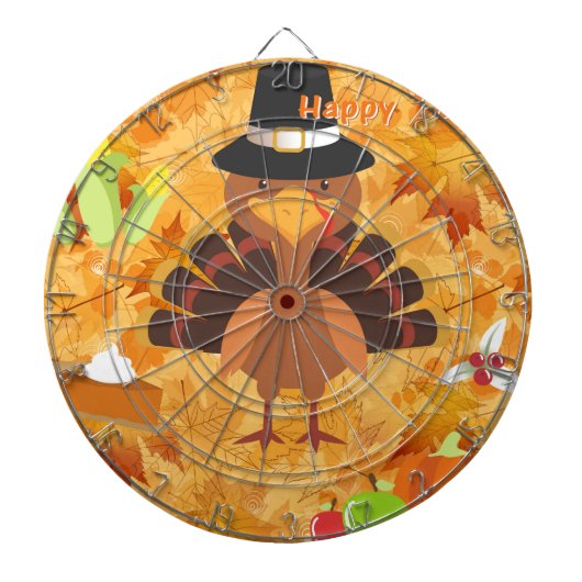 gelukkig turkije met dank dartbord (Voorkant)