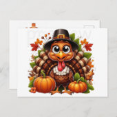 gelukkig turkije met dank feestdagenkaart (Voorkant / Achterkant)