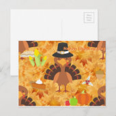 gelukkig turkije met dank feestdagenkaart (Voorkant / Achterkant)