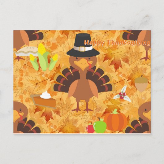 gelukkig turkije met dank feestdagenkaart (Voorkant)