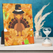 gelukkig turkije met dank fotoplaat (Zijkant)