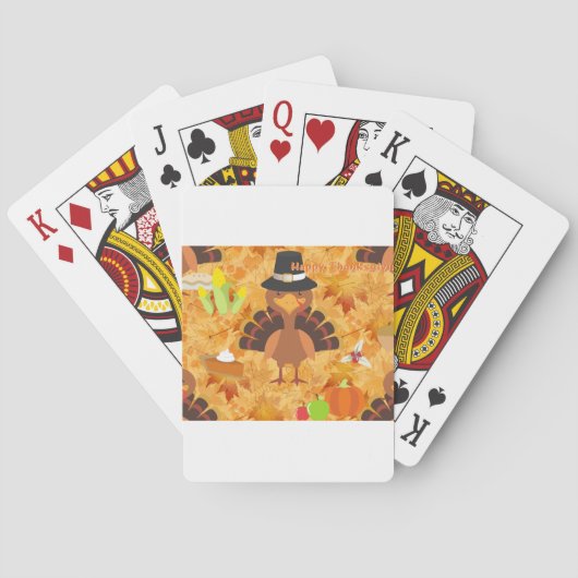 gelukkig turkije met dank pokerkaarten (Achterkant)