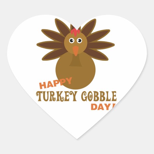 Gelukkig Turkije slokt Dag Thanksgiving op Hart Sticker (Voorkant)