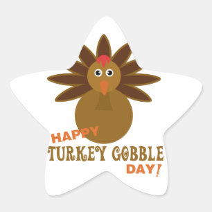 Gelukkig Turkije slokt Dag Thanksgiving op Ster Sticker