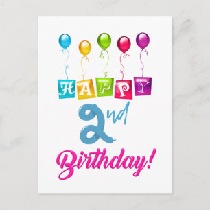 Gelukkig tweede verjaardag briefkaart