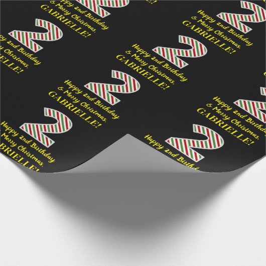 Gelukkig tweede verjaardag en vrolijk kerstfeest,  cadeaupapier (Hoek)