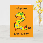 Gelukkig tweede verjaardag kaart (Gele Bloem)