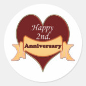 Gelukkig tweede. Verjaardag Ronde Sticker (Voorkant)