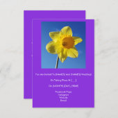 Gelukkig uitziende gele narcis bruiloft uitnodigin RSVP kaartje (Voorkant / Achterkant)