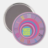 Gelukkig uur elk uur Romeinse Numerieke klok kleur Magneet (Voorkant / Achterkant)