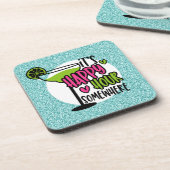 Gelukkig uur ergens. bier onderzetter (Linkerzijde)