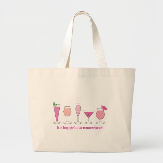 gelukkig uur grote tote bag (Voorkant)