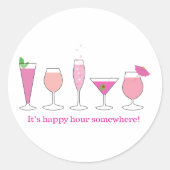 gelukkig uur ronde sticker (Voorkant)